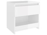 Syfax™ Comodino Bianco Lucido 40X30X39 Cm In Legno Multistrato