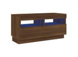 Syfax™ Mobile Porta Tv Con Luci Led Rovere Marrone 80X35X40 Cm