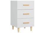 Syfax™ Comodino Bianco 40X40X66 Cm In Legno Multistrato