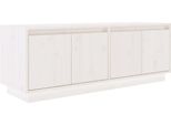 Syfax™ Mobile Porta Tv Bianco 110X34X40 Cm In Legno Massello Di Pino