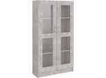 Syfax™ Armadietto Vetrina Grigio Cemento 82,5X30,5X150 Cm Multistrato
