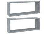 Syfax™ Mensole Cubo Muro 2 Pz Grigio Sonoma 60X15X23 Cm In Multistrato