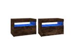 Syfax™ Mobili Porta Tv Con Luci Led 2 Pz Rovere Fumo 60X35X40 Cm
