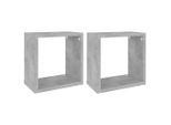 Syfax™ Mensole Parete A Cubo 2 Pz Grigio Cemento 26X15X26 Cm