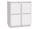 Syfax™ Credenze 2 Pz Bianco 31,5X34X75 Cm In Legno Massello Di Pino