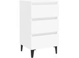 Syfax™ Comodino Con Gambe In Metallo Bianco 40X35X69 Cm