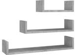 Syfax™ Mensole A Muro 3 Pz Grigio Cemento In Legno Multistrato