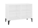 Syfax™ Mobile Tv Con Gambe In Metallo Bianco 69,5X30X50 Cm