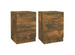 Syfax™ Comodini 2 Pz Rovere Fumo 38X35X56 Cm In Legno Multistrato