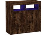 Syfax™ Credenza Con Luci Led Rovere Fumo 80X35X75 Cm