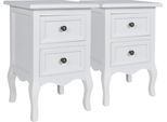 Syfax™ Comodini 2 Pz Con 2 Cassetti In Mdf Bianchi