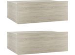 Syfax™ Comodini Pensili 2Pz Rovere Sonoma 40X30X15Cm Legno Multistrato
