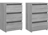 Syfax™ Comodini Grigio Sonoma 2 Pz 40X35X62,5 Cm In Legno Multistrato