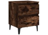 Syfax™ Comodino Con Gambe In Metallo Rovere Fumo 40X35X50 Cm