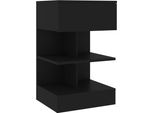 Syfax™ Comodino Nero 40X35X65 Cm In Legno Multistrato