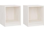 Syfax™ Comodini 2 Pz Bianchi 35,5X33,5X41,5 Cm Legno Massello Di Pino