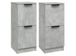 Syfax™ Credenze 2 Pz Grigio Cemento 30X30X70 Cm In Legno Multistrato