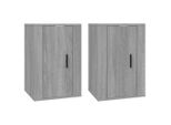Syfax™ Mobili Porta Tv A Parete 2 Pz Grigio Sonoma 40X34,5X60 Cm