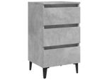 Syfax™ Comodino Con Gambe In Metallo Grigio Cemento 40X35X69 Cm