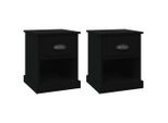 Syfax™ Comodini 2 Pz Neri 39X39X47,5 Cm In Legno Multistrato