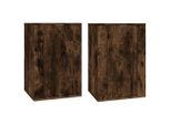 Syfax™ Mobili Porta Tv A Parete 2 Pz Rovere Fumo 40X34,5X60 Cm