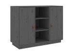 Syfax™ Credenza Grigia 100X40X75 Cm In Legno Massello Di Pino