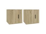Syfax™ Mobili Porta Tv A Parete 2 Pz Rovere Sonoma 40X34,5X40 Cm