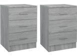 Syfax™ Comodini Grigio Sonoma 2 Pz 38X35X56 Cm In Legno Multistrato