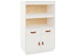 Syfax™ Credenza Bianca 67X40X108,5 Cm In Legno Massello Di Pino