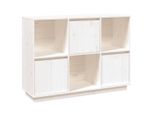 Syfax™ Credenza Bianca 110,5X35X80 Cm In Legno Massello Di Pino