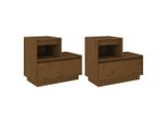 Syfax™ Comodini 2 Pz Marrone Ambrato 60X34X51 Cm In Legno Di Pino
