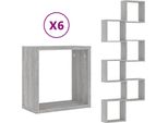 Syfax™ Mensole Parete A Cubo 6 Pz Grigio Sonoma 30X15X30 Cm