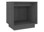 Syfax™ Comodino Grigio 40X30X40 Cm In Legno Massello Di Pino