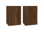 Syfax™ Mobili Porta Tv A Parete 2 Pz Rovere Marrone 40X34,5X60 Cm