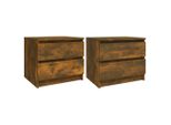 Syfax™ Comodini Rovere Fumo 2 Pz 50X39X43,5 Cm In Legno Multistrato