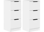 Syfax™ Credenze 2 Pz Bianche 30X30X70 Cm In Legno Multistrato