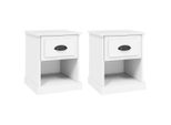 Syfax™ Comodini 2 Pz Bianchi 39X39X47,5 Cm In Legno Multistrato