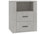 Syfax™ Comodino Grigio Cemento 50X36X60 Cm In Legno Multistrato