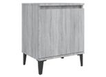 Syfax™ Comodino Con Gambe In Metallo Grigio Sonoma 40X30X50 Cm