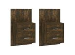 Syfax™ Comodini A Muro 2 Pz Rovere Fumo