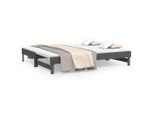 Vidaxl Letto Da Giorno Allungabile Grigio 2X(80X200) Cm In Legno Di Pino Massiccio