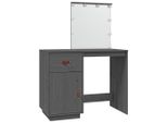 Syfax™ Toeletta Con Led Grigia 95X50X133,5Cm In Legno Massello Di Pino
