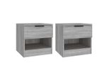Syfax™ Comodini 2Pz Grigio Sonoma In Legno Multistrato