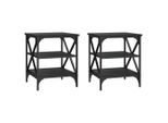 Syfax™ Tavolini 2 Pz Neri 40X42X50 Cm In Legno Multistrato