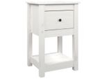 Vidaxl Comodino Bianco 40X35X61,5 Cm In Legno Di Pino Massiccio
