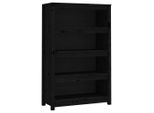 Syfax™ Libreria Nera 80X35X126 Cm In Legno Massello Di Pino