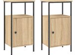 Syfax™ Comodini 2Pz Rovere Sonoma 41X31X80 Cm In Legno Multistrato