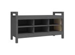 Syfax™ Panca Da Ingresso Grigia 110X40X60 Cm In Legno Massello Di Pino
