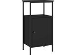 Syfax™ Comodino Nero 41X31X80 Cm In Legno Multistrato