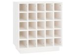 Syfax™ Portabottiglie Bianco 55,5X34X61 Cm In Legno Massello Di Pino